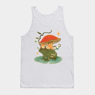 Toad Mushroom Frog Vintage cottagecore distressed Tank Top